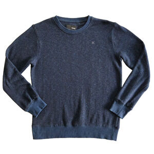 Hurley Pullover Shirt Men L Dark Blue Lightweight Crew Neck Sweater Casual Relax